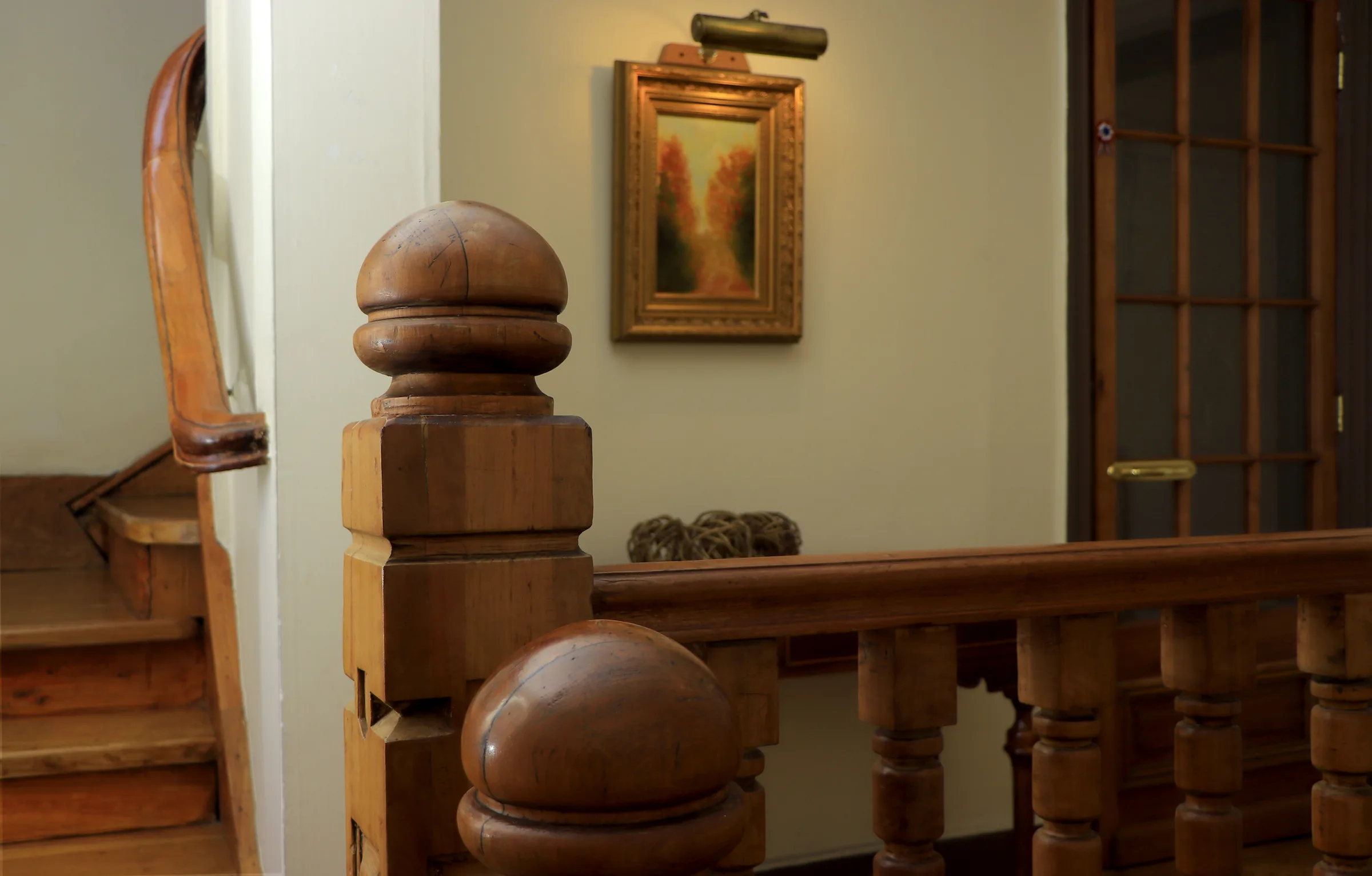 Carved detail of the staircase banister